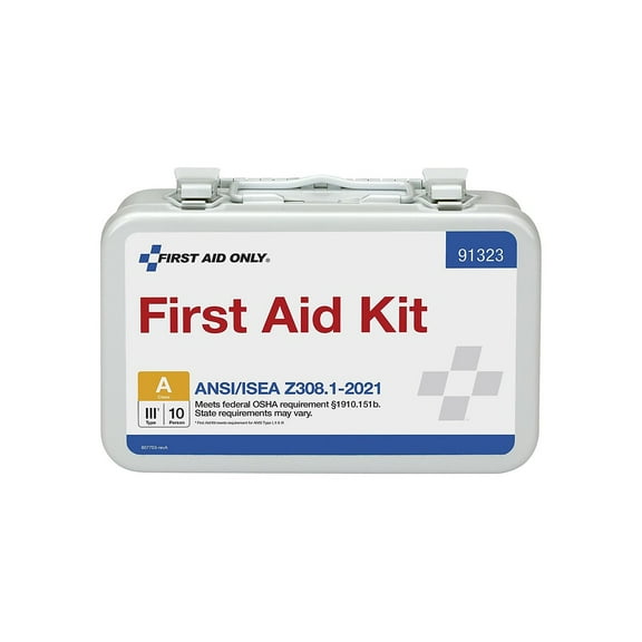 First Aid Only First Aid Kit 10 Person Metal Case Ansi Portable
