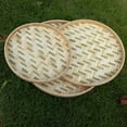 thumbnail image 4 of Bamboo Tray, Round Wicker Tray, Handwoven Round Sieve Basket Food Storage, Weaved Shallow Tray, Decorative Flat Wicker Baskets, Food Storage Plate, Rustic Wicker Trays (26cm), 4 of 7