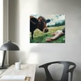 thumbnail image 4 of Orinice Cow Calf Eating from Hand Poster 16x12in, 4 of 6