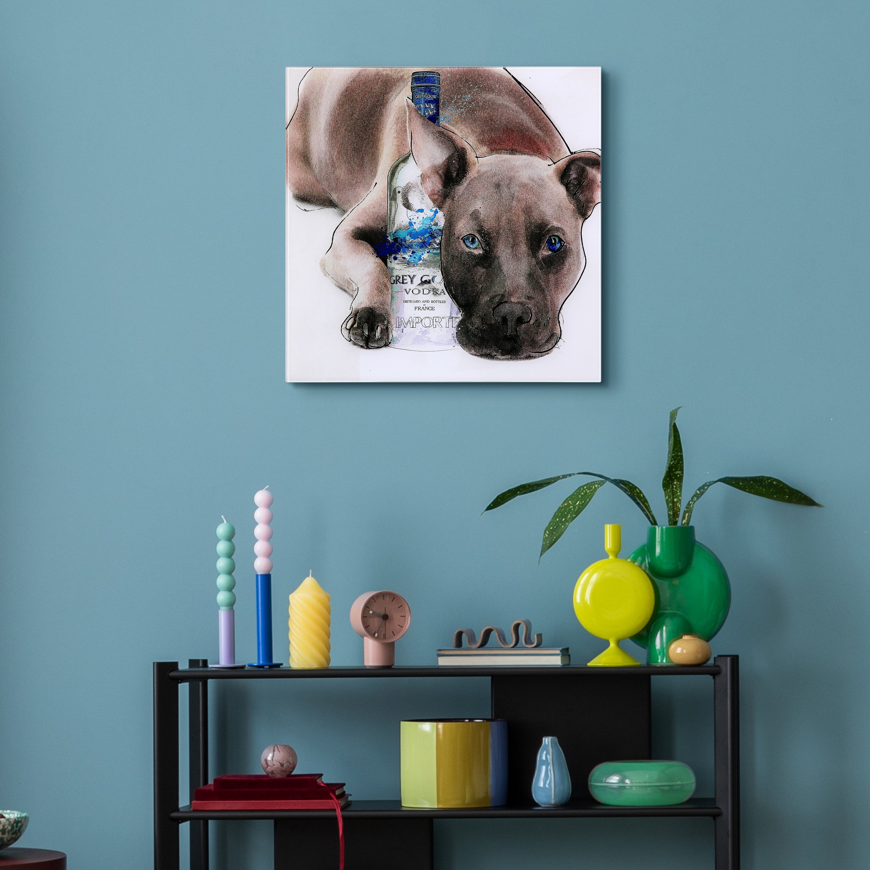 Empire Art Direct I Like What I Like Frameless Free Floating Tempered Glass Panel Graphic Dog Wall Art, 20" x 20", Ready to Hang
