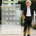 thumbnail image 7 of Xoenoiee Golden Polka Point Print Boys' 2-Piece Slim Fit Suit Set Formal Blazer Dress Pants with Adjustable Waist for Wedding, Ring Bearer, School, Party, Size 9-10 Years, 7 of 7