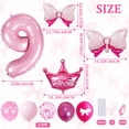 thumbnail image 2 of Set de globos FJZEPIN número 9 rosa de princesa de 32", 2 of 7