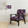 thumbnail image 2 of Designart "Tropics At Twilight" Purple Tropical Upholstered Accent Chair - Tropical Arm Chair For Bedroom, 2 of 7