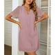 thumbnail image 1 of Vestido de encaje Ticfox con puntos de manga corta con cuello en V, 1 of 5