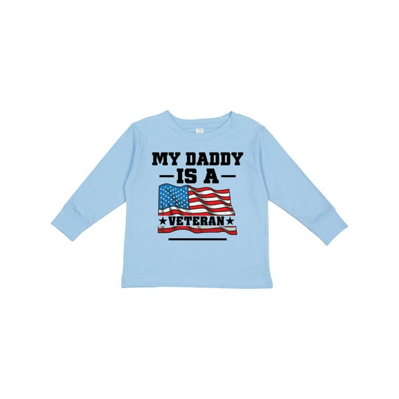 Inktastic My Daddy is a Veteran Boys or Girls Long Sleeve Toddler T-Shirt