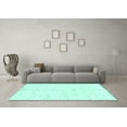 thumbnail image 3 of Ahgly Company Indoor Square Solid Turquoise Blue Modern Area Rugs, 5' Square, 3 of 4