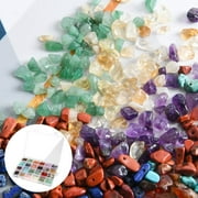 TSV 1200pcs Stone Beads, Natural Gemstone Beads, Multi-Color Irregular Chips Stones, Crushed Chunked Crystal Pieces Loose Beads, for Jewelry Making Decor DIY Crafts