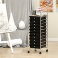 thumbnail image 4 of Costway Rolling Storage Cart with Chrome Plated Metal Frame & Lockable Universal Wheels Black, 4 of 10