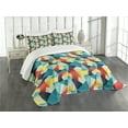 thumbnail image 3 of Ambesonne Abstract Quilted Bedspread Set 3 Pcs, Colorful Fractal, King Size, Multicolor, 3 of 5