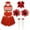 A Red, variant on Alvivi Kids Girls Cheerleading Outfits Cheer Leader Sleeveless Dance Dress with Stocking Pom Poms Set B Black&White 14