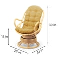 thumbnail image 2 of Java Lounge Swivel Rocking Chair with Light Brown Cushion Natural Rattan Wicker Handmade, Natural, 2 of 6