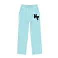 thumbnail image 4 of CYRBOKO Girls Sweatpants with Pockets, Elastic Waist Casual Soft Relaxed Fit Wide Leg Pants Light Blue Size 13-14 T, 4 of 6