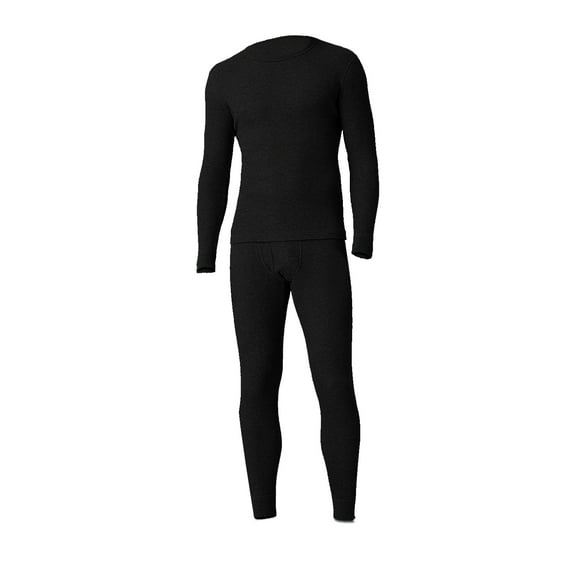 Men's Long Johns Waffle Knit Thermal Winter Cotton Top Bottom Underwear 2 Pcs Set