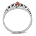 thumbnail image 3 of Womens Silver Rings High polished (no plating) 316L Stainless Steel Ring with AAA Grade CZ in Orange DA123, 3 of 5