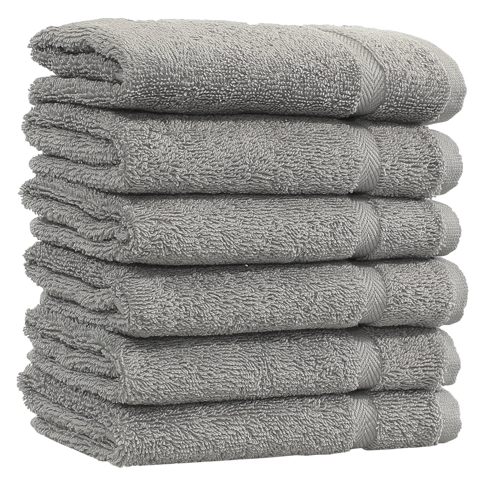 Linum Home Textiles Cotton Hand Towels , Gray(6 Pieces)