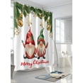 thumbnail image 3 of Christmas Gnomes Long Shower Curtain Set, Waterproof Shower Curtains for Bathroom, Xmas Winter Pine Snowflakes Balls Washable Fabric Cloth Bath Curtain for Bathtub Decoration with Hooks 72x84 Inches, 3 of 6
