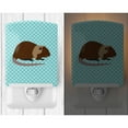 thumbnail image 2 of Coypu Nutria River Rat Blue Check Ceramic Night Light, 2 of 2