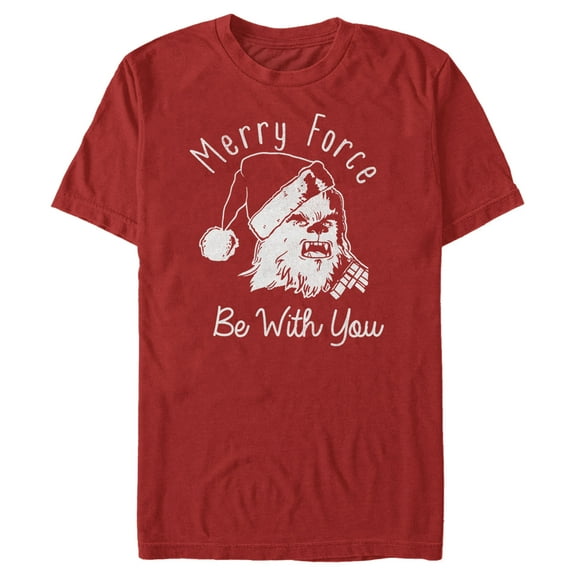 Men's Star Wars Christmas Chewie Merry Force Graphic Tee Red 3X Large