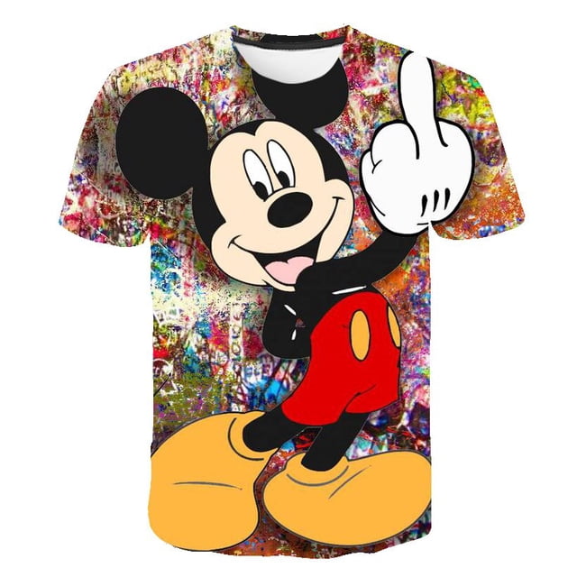 Verano niñas Mickey Mouse camisetas disfraces moda manga corta camisetas ropa Disney serie 3D dibujos animados Casual Tops Tees12T Gao Jinjia LED