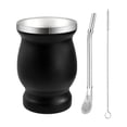 thumbnail image 1 of Juego de mate de calabaza de 230 ml, taza de té tradicional para dormitorio, hogar y oficina. Negro, 1 of 9