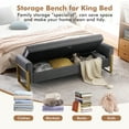 thumbnail image 6 of Aemeios 67" Velvet Storage Bench for Bedroom End of Bed with Single Lid Storage and Gold Legs, Dark Gray, 6 of 7