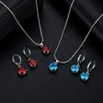 thumbnail image 3 of 856StoreAdjustable AllMatch Pendentif Décoratif, Femmes Rond Cubique Zircone Pendentif Chaîne Boucles d'Oreilles Bijoux Ensemble Rouge, 3 of 8