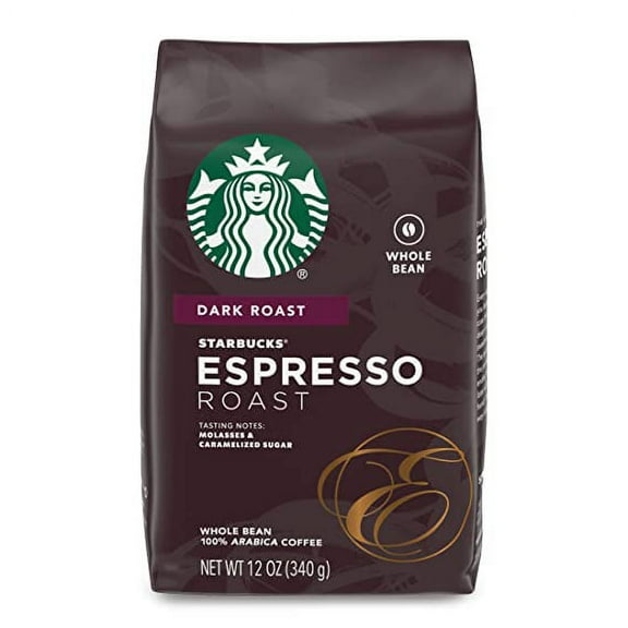 Starbucks Espresso Roast Dark Roast Whole Bean Coffee 12 oz (Pack of 48)
