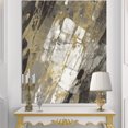 thumbnail image 1 of Designart - Gold, Black and White Hanpainted Abstract - Traditional Canvas Artwork, 1 of 1