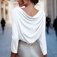 thumbnail image 5 of Women's Casual Loose Fit Long Sleeve Button Down Shirt Blouse Top Solid Color Soft Comfortable Business Casual Work Office Vacation Travel Outfits Fashion Essential Gift for Women, 5 of 9