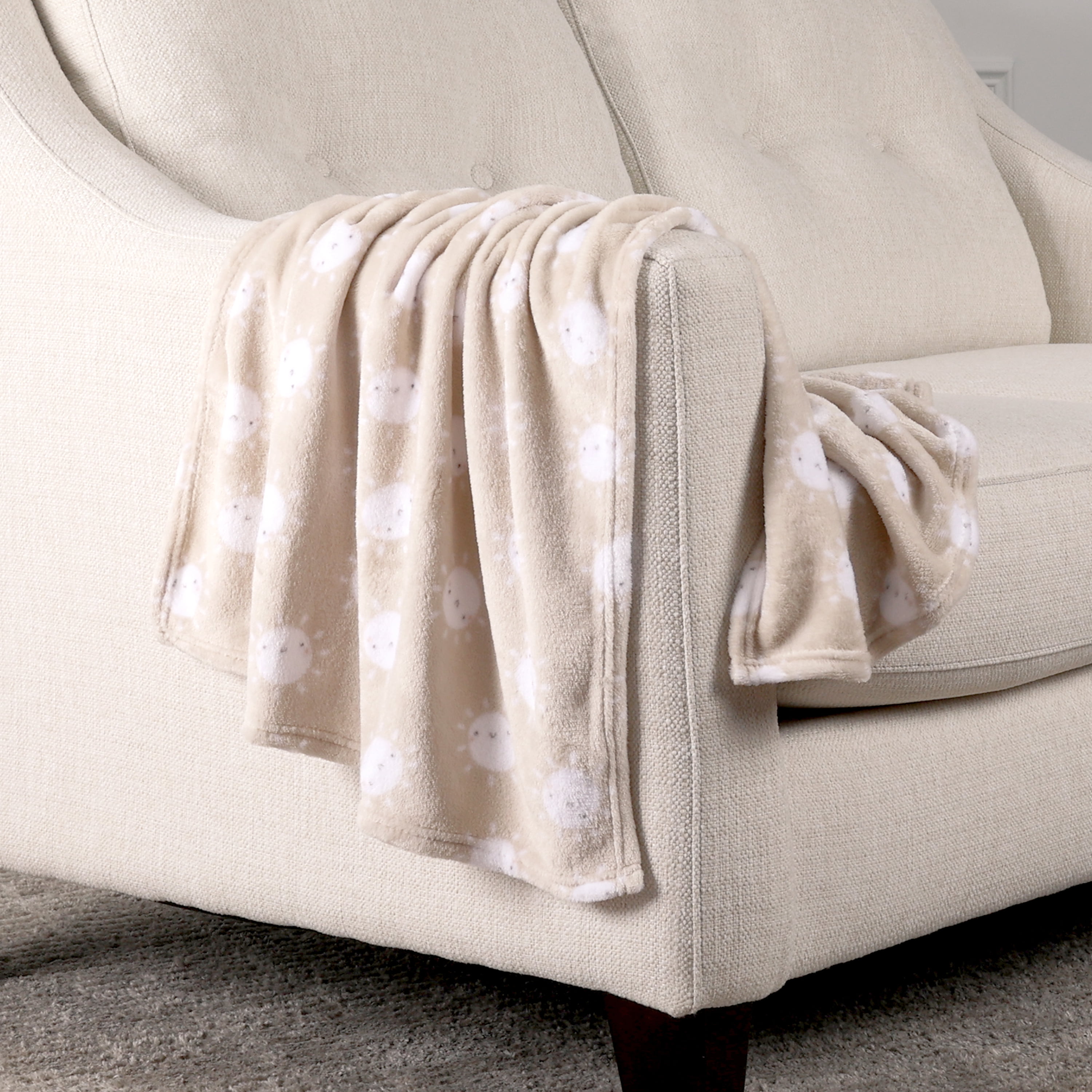 George Baby Taupe Sun Flannel Baby Blanket 30" x 36"