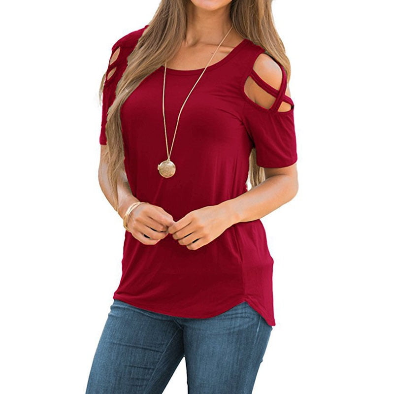 ladies short sleeve summer tops