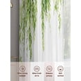 thumbnail image 6 of Green Sheer Curtains 45 Inch Length 2 Panels Set, Summer Botanical Leaves Watercolor Voile Window Treatment Rod Pocket Small Kitchen Curtains Drapes for Bedroom 52"x45"x2, 6 of 7