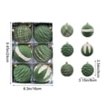 thumbnail image 3 of 6 Pcs Flocked Christmas Ball Ornaments 3.15 in, Velvet Tree Baubles Set with Hanging Cord for Holiday Decor, 3 of 6