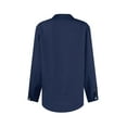 thumbnail image 5 of Women's Button Down Shirts Long Sleeve Business Work Tops Casual with Pockets Jacket for Office and Daily Wear Fashion Outfits ,Dark Blue L, 5 of 6