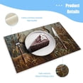 thumbnail image 3 of Bahomeck Placemats Set Of 4 Rectangle Linen Cotton Placemats For Dining Table Fade Resistance Washable Heat Resistant，18*12Inch,Deer In Tall Grass With Detailed Fur And Horns, 3 of 4
