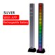 thumbnail image 1 of Luz De Ritmo Barra de luz de control de sonido de aplicación recargable RGB 32LED (plata), 1 of 8