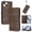 Brown, variant on Allytechgroup Case for iPhone 15 with Credit Card Slot, RFID Blocking PU Leather Flip Wallet Stand Phone Case with Lanyard Shockproof and Anti-Scratch Cover for iPhone 15, Winered