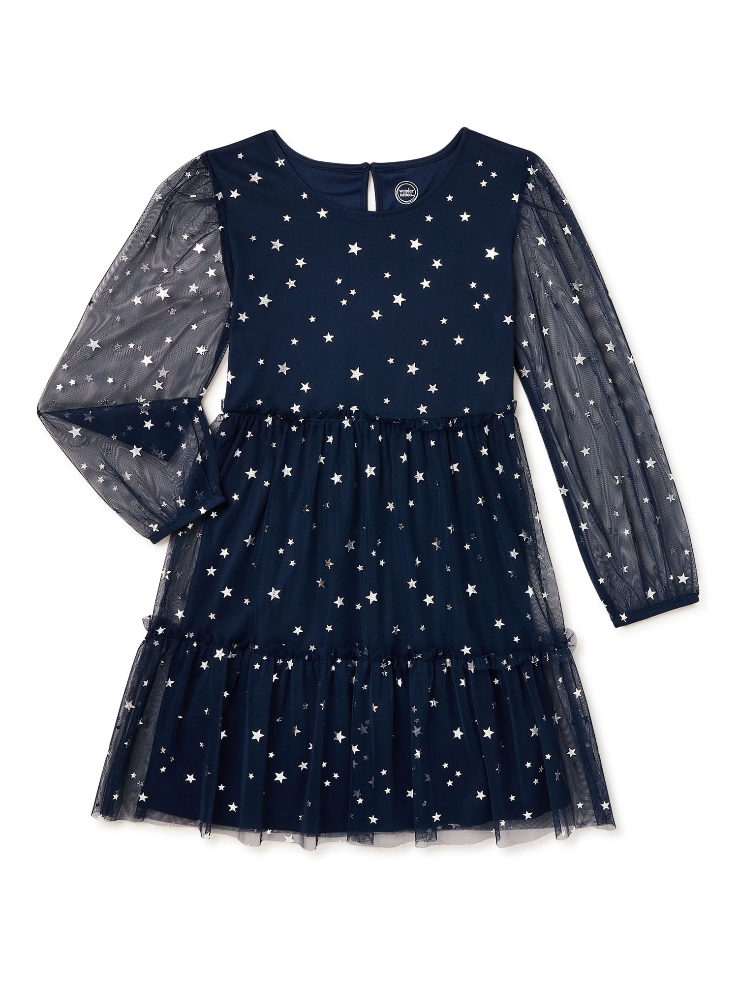 Wonder Nation Girls Foil Mesh Dress Sizes 4-18 & Plus