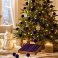 thumbnail image 3 of 49 Pcs Purple Velvet Flocked Christmas Ball Ornaments, Plastic Xmas Tree Hanging Decorations, Festive Holiday Party Home Christmas Tree Decor, 1.18 Inch, 3 of 8