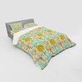 thumbnail image 3 of Ambesonne Floral Bedding Set 3 Pcs, Abstract Carnations Art, Twin, Tan Turquoise Marigold, 3 of 3