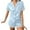 A-Light Blue209, variant on XIAOCHA Women's Satin Pajamas Set Lace Trim Short Sleeve Soft Silky Sleepwear LoungeWear