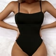 thumbnail image 6 of Women One Piece Swimsuit Wrapped Control Bathing Suit with Spaghetti Straps - XL, 6 of 7