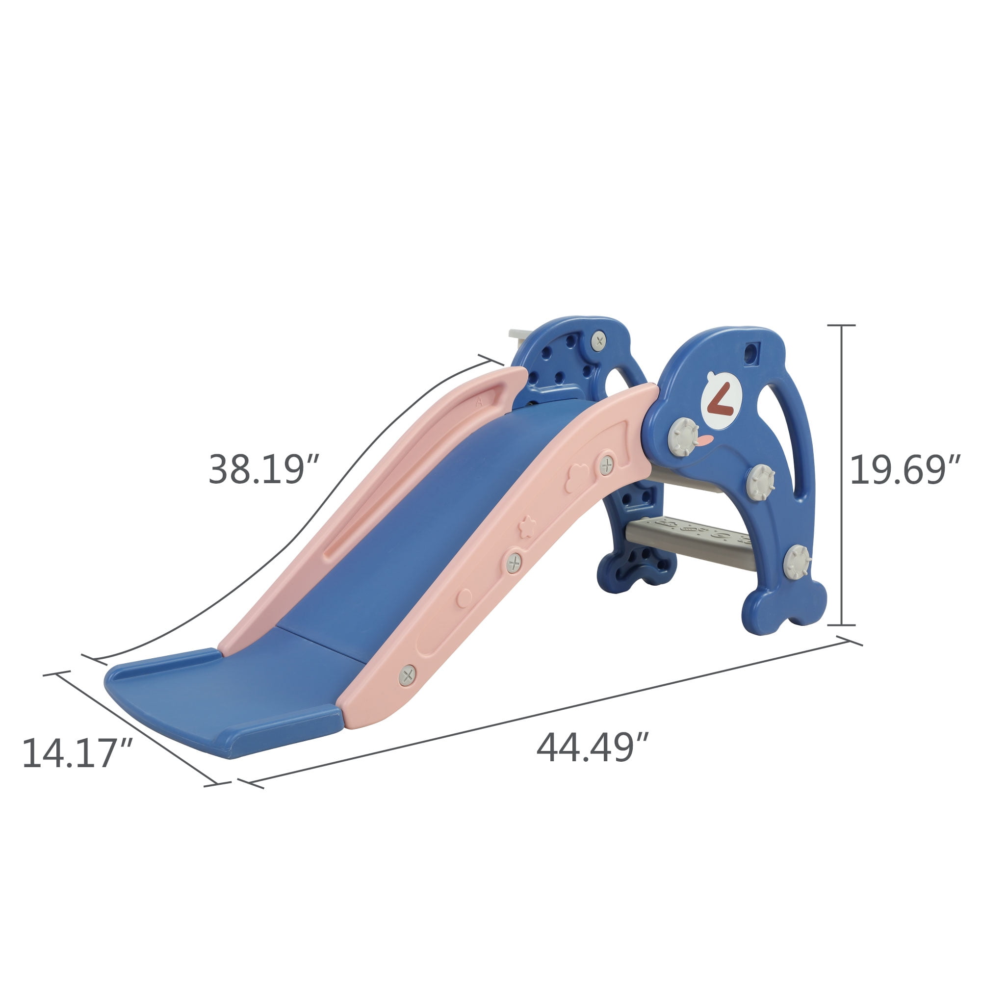 CIPACHO Kids Slide for Indoor and Outdoor, Freestanding Slide for Toddler Playground Slipping Slide Climber Toy Playset with Basketball Hoop & Ball, Blue