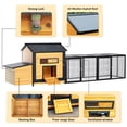 thumbnail image 3 of Aukfa 118" Large Chicken Coop Wood Chicken Run Cage w/ Nest Box and Pull-on Tray for Outdoor, Backyard, Oak, 3 of 10