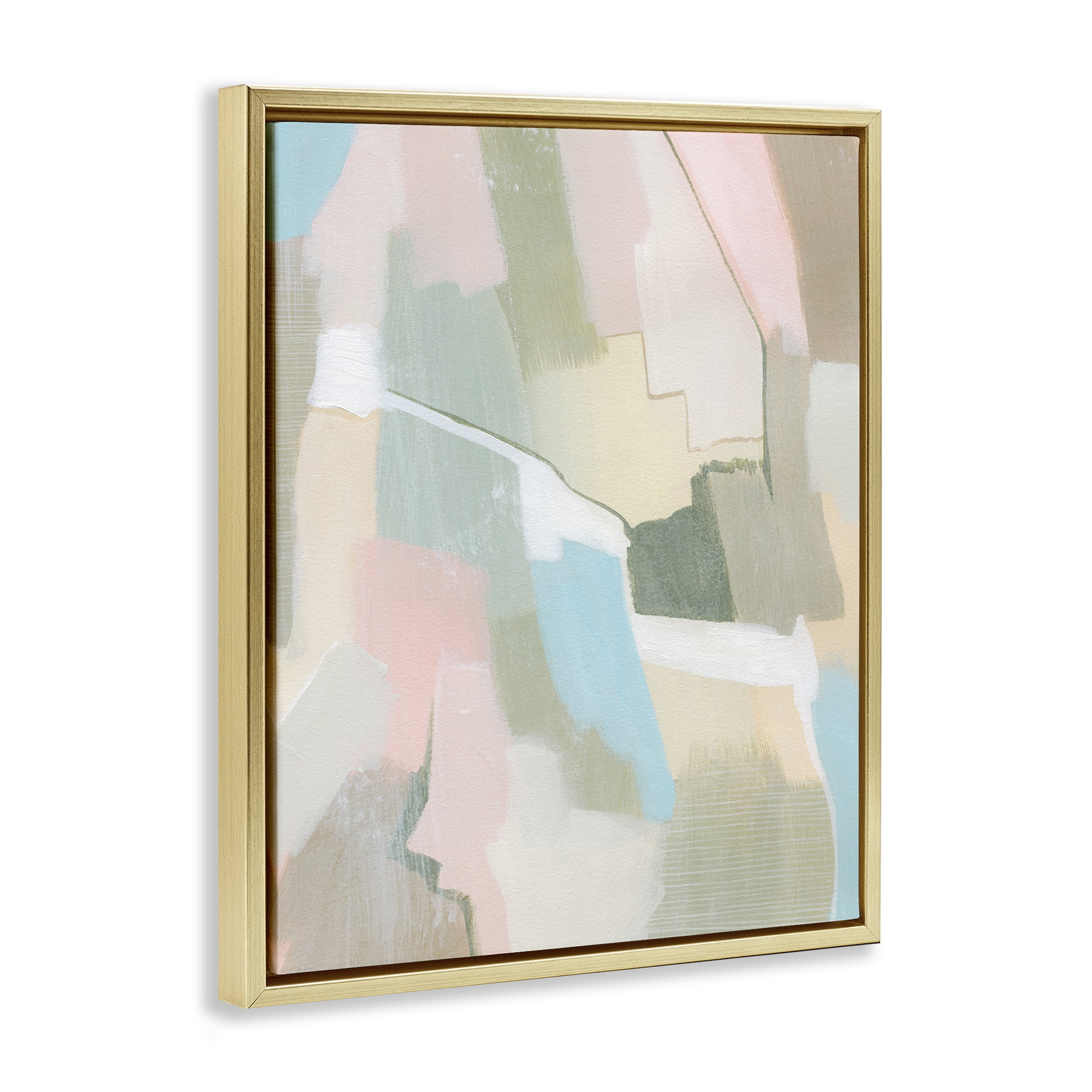 Stupell Industries Pastel Desert Abstract Abstract Painting Gold Floater Framed Canvas Art Print Wall Art, 25 x 31