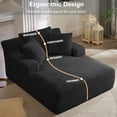 thumbnail image 7 of Tmsan 50" W Oversized Chaise Lounge Chair Indoor, Corduroy Comfy Upholstered Boneless Sofa Bed, Deep Seat Sleeper Couch Reading Chairs, Cloud Sofas Couches for Living Room, No Assembly,Black, 7 of 7