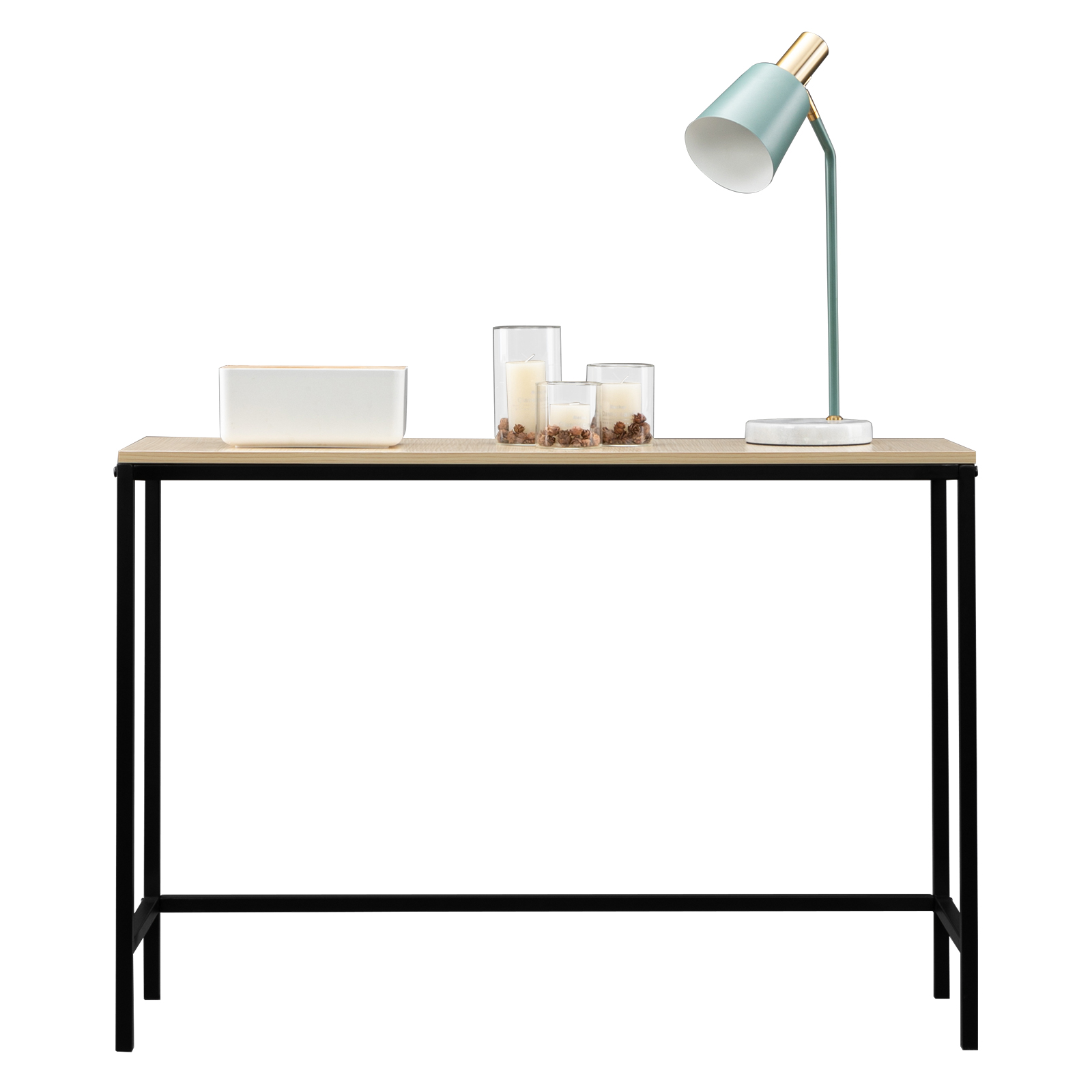 Porch Table Sofa Side Table Rustic Console Table with Thickened Metal Frame For Entryway Hall Behind Couch