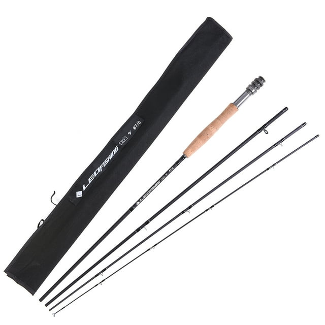4-Section Carbon Fiber Fly Fishing Rod with Cork Handle, 9ft/2.7m Length, #7/8 Line Weight, 75cm Retracted Length, Lightweight 125g Design for Easy Storage and Carrying, Includes Storage Sack