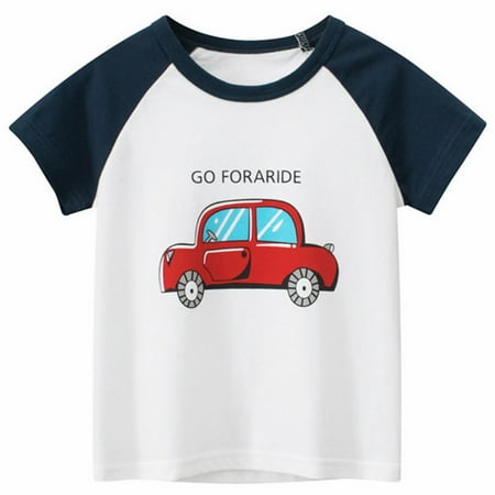 

B91xZ Baby Tees Summer Arrivals Kids Short Sleeve T Shirt Car Boys Tops Short Sleeve Tech Sport T Shirt Tops Kids Clothing for Toddler Tops Boys Size 140