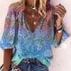 thumbnail image 2 of Camiseta de manga larga informal suelta con cuello en V para mujer a la moda Pompotops gfhjh5409, 2 of 5